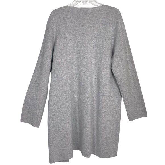 J.Crew Juliette Sweater-Blazer Size L Light Gray Merino Open Front NWT - Picture 3 of 14